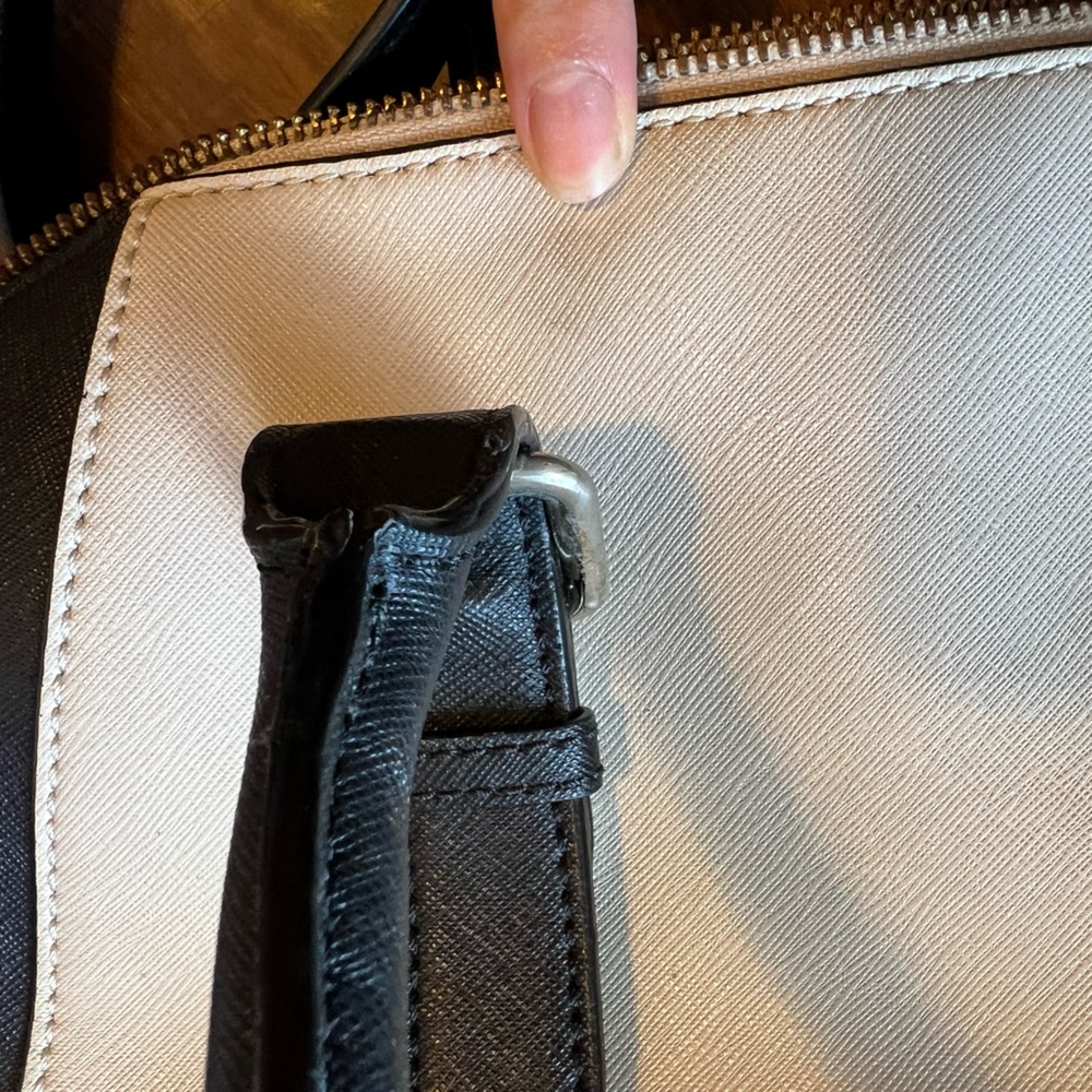 Kate Spade Black and Cream Satchel with Structured Design - Picture 6 of 13